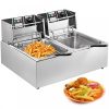 Hospitality inox electric deep fryer stainless steel double fryer 12 liters 5000W for restaurants, industrial kitchens