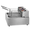 Rozsdamentes elektromos olajsütő inox dupla fritőz 20 literes 5000W 110-220V időzítővel