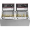 Stainless electric deep fryer 2x6 liter inox double fryer 5000W for restaurant, industrial kitchen and home use