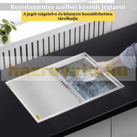   Inox jégtartó beépíthető 30 literes rozsdamentes acél jégvödör, fagyasztóláda italos, doboz borhűtő, jégszekrény, thermobox