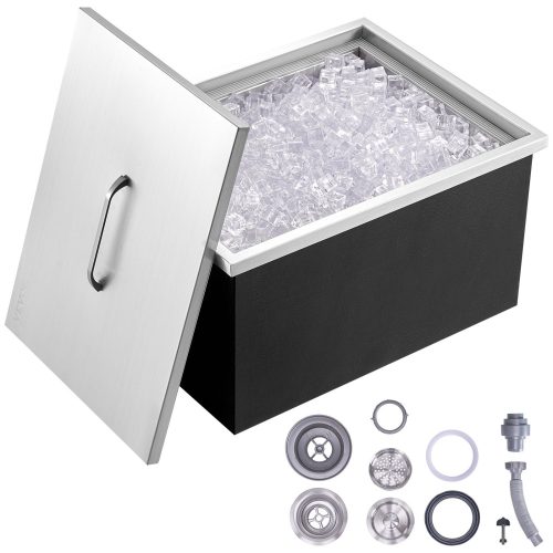 Inox icebox built-in 30.25 liter built-in ice cooler stainless steel ice bucket, freezer chest  