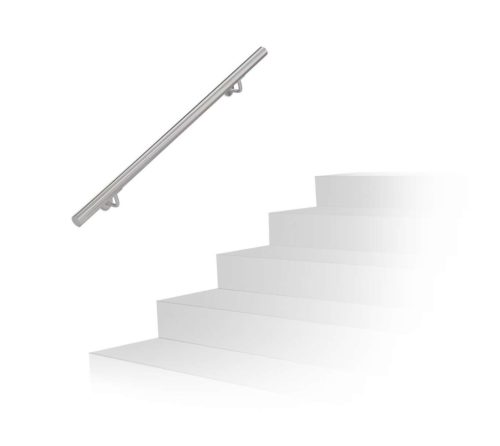 Handrail stainless handrail 150 cm long with a diameter of 42 mm made of acid-resistant inox material 