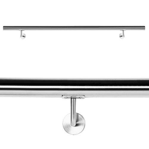 Handrail stainless handrail 160 cm long with a diameter of 42 mm made of acid-resistant inox material 