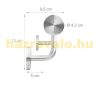 Korlát rozsdamentes kapaszkodó 160 cm hosszú 42 mm átmérővel saválló inox anyagból 