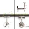 Handrail stainless handrail 160 cm long with a diameter of 42 mm made of acid-resistant inox material 