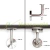 Handrail stainless handrail 180 cm long with a diameter of 42 mm made of acid-resistant inox material 