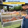 Malacsütő grill kerekekkel 126 cm elektromos nyárs rozsdamentes BBQ 40W-os motorral grill inox forgó