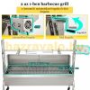 Malacsütő grill kerekekkel 126 cm elektromos nyárs rozsdamentes BBQ 40W-os motorral grill inox forgó