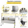 Malacsütő grill kerekekkel 126 cm elektromos nyárs rozsdamentes BBQ 40W-os motorral grill inox forgó