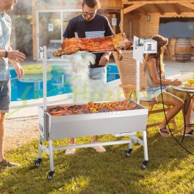   Malacsütő forgónyárs grill 42W 61 kg teherbírású rozsdamentes acél elektromos nyárs 
