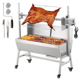  Elektromos malacsütő rozsdamentes acél forgónyárs 42W 61 kg teherbírás BBQ grill grillkocsi grillnyárs