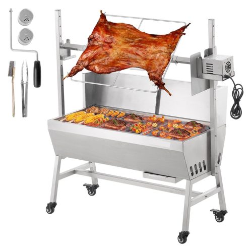 Electric pig roaster stainless steel rotisserie 42W 61 kg load capacity BBQ grill grill cart grill spit