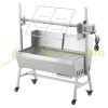 Elektromos malacsütő rozsdamentes acél forgónyárs 42W 61 kg teherbírás BBQ grill grillkocsi grillnyárs