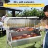 Pig roaster with lid grill with wheels 126 cm electric spit stainless BBQ with 50W motor grill inox rotating spit