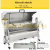 Pig roaster with lid grill with wheels 126 cm electric spit stainless BBQ with 50W motor grill inox rotating spit