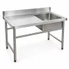 Inox ipari mosogató asztal 93x61x60 cm 1 mosogatómedencével nagykonyhai rozsdamentes bútor