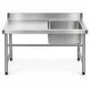 Inox ipari mosogató asztal 93x61x60 cm 1 mosogatómedencével nagykonyhai rozsdamentes bútor