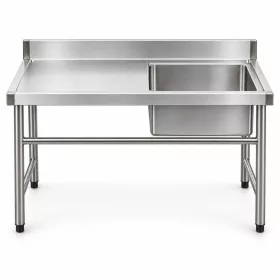 Inox ipari mosogató asztal 93x61x60 cm 1 mosogatómedencével nagykonyhai rozsdamentes bútor