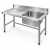 Inox ipari mosogató asztal 93x61x60 cm 1 mosogatómedencével nagykonyhai rozsdamentes bútor