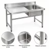 Inox ipari mosogató asztal 93x61x60 cm 1 mosogatómedencével nagykonyhai rozsdamentes bútor