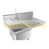 Inox industrial sink table 100x60x110 cm with 1 sink and drainer large kitchen stainless steel furniture
