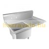 Inox industrial sink table 100x60x110 cm with 1 sink and drainer large kitchen stainless steel furniture