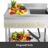 Inox ipari mosogató asztal munkafelülettel 100x60x93 cm 1 mosogatómedencével nagykonyhai rozsdamente