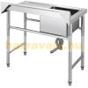 Inox industrial sink table with work surface 100x61x95 cm with 1 sink large kitchen stainless steel furniture