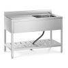 Inox industrial sink table 120x60x95 cm with 1 basin stainless steel large kitchen stainless furniture