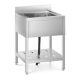 Inox industrial sink table 60x60x94 cm with 1 basin stainless steel large kitchen stainless furniture