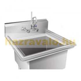 Inox ipari mosogató asztal 1 mosogatómedencével 75x75x111 cm nagykonyhai rozsdamentes bútor