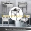 Inox industrial sink table 93x61x60 cm with 1 sink large kitchen stainless steel furniture
