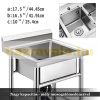 Inox industrial sink table 93x61x60 cm with 1 sink large kitchen stainless steel furniture
