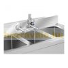 Inox industrial sink table 100x50x97 cm with 3 basins large kitchen stainless furniture