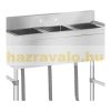 Inox industrial sink table 100x50x97 cm with 3 basins large kitchen stainless furniture