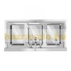 Inox industrial sink table 100x50x97 cm with 3 basins large kitchen stainless furniture