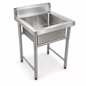 Inox ipari mosogató asztal 93x61x60 cm 1 mosogatómedencével nagykonyhai rozsdamentes bútor