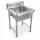 Inox ipari mosogató asztal 93x61x60 cm 1 mosogatómedencével nagykonyhai rozsdamentes bútor