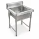 Inox ipari mosogató asztal 93x61x60 cm 1 mosogatómedencével nagykonyhai rozsdamentes bútor