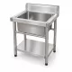 Inox ipari mosogató asztal 93x61x60 cm 1 mosogatómedencével nagykonyhai rozsdamentes bútor