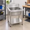 Inox ipari mosogató asztal 93x61x60 cm 1 mosogatómedencével nagykonyhai rozsdamentes bútor