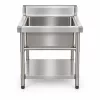 Inox ipari mosogató asztal 93x61x60 cm 1 mosogatómedencével nagykonyhai rozsdamentes bútor