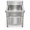 Inox ipari mosogató asztal 93x61x60 cm 1 mosogatómedencével nagykonyhai rozsdamentes bútor