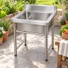 Inox ipari mosogató asztal 93x61x60 cm 1 mosogatómedencével nagykonyhai rozsdamentes bútor