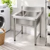 Inox ipari mosogató asztal 93x61x60 cm 1 mosogatómedencével nagykonyhai rozsdamentes bútor