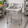 Inox ipari mosogató asztal 93x61x60 cm 1 mosogatómedencével nagykonyhai rozsdamentes bútor