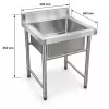 Inox ipari mosogató asztal 93x61x60 cm 1 mosogatómedencével nagykonyhai rozsdamentes bútor