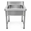 Inox ipari mosogató asztal 93x61x60 cm 1 mosogatómedencével nagykonyhai rozsdamentes bútor