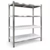 Inox polc 120x50x155 rozsdamentes kohyhai tároló saválló anyagból négyszintes