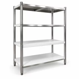 Inox polc 120x50x155 rozsdamentes kohyhai tároló saválló anyagból négyszintes
